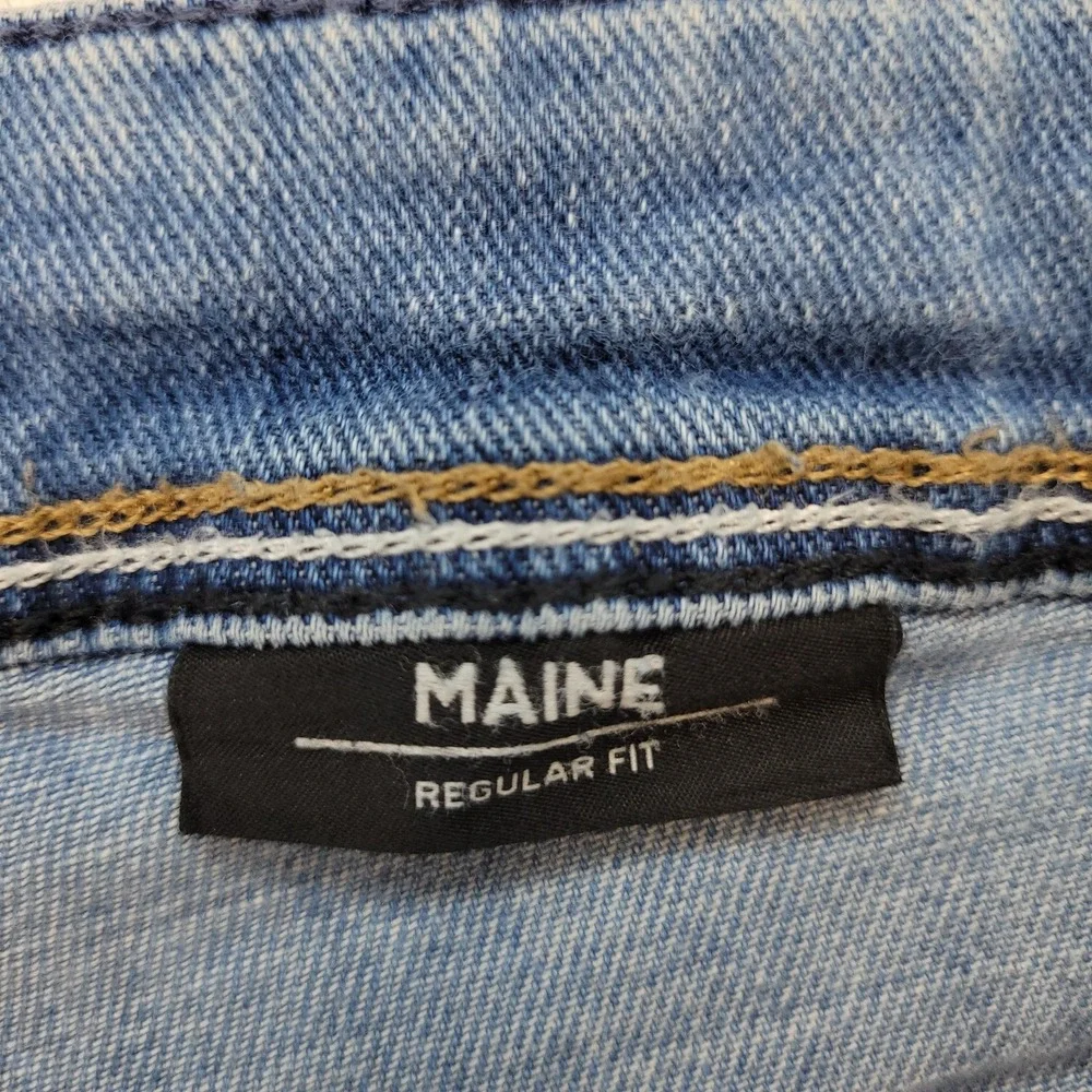 BOSS Hugo Boss Jeans Mens 34x27* Blue Maine Regular Straight‎ Italy Made Denim
